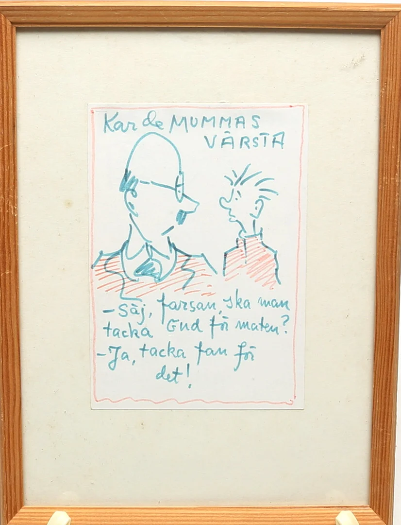 KAR DE MUMMA. TECKNING, signerad. — Drawings — Kalmar Auktionsverk