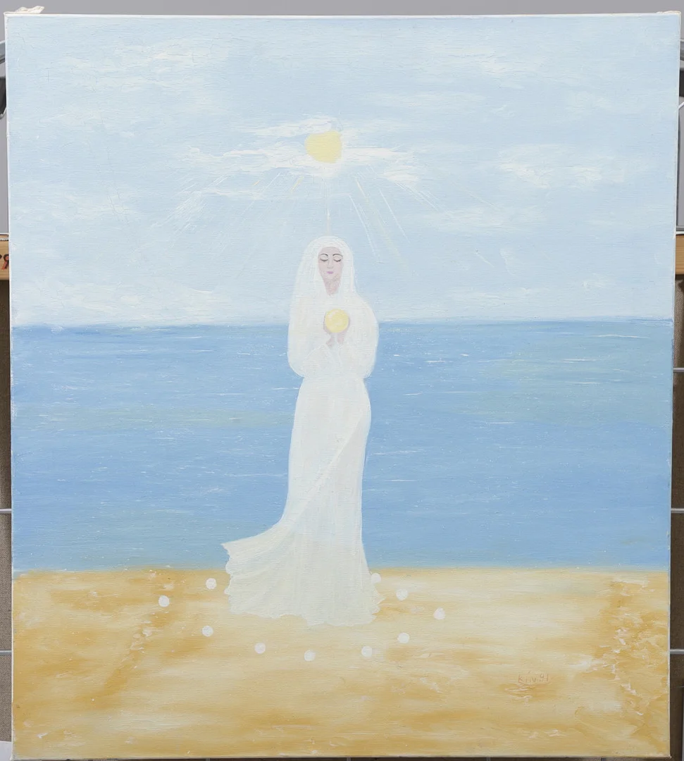 CHRISTIN OHLIN (1946-2025). "Sandpärlan II", olja på duk, signerad och daterad -91. — Paintings — Växjö Auktionskammare