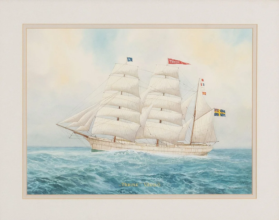 Vojtehovitch, Tremastbarken "Thrine" af Väddö. — Konst/Klassisk svensk konst — Bukowskis