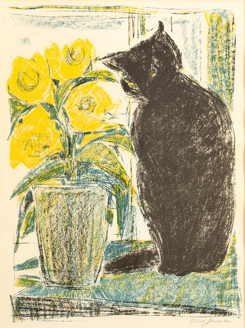 ELSE JENSEN. litografi, signerad. — Engravings & Prints — Karljohan Auktioner