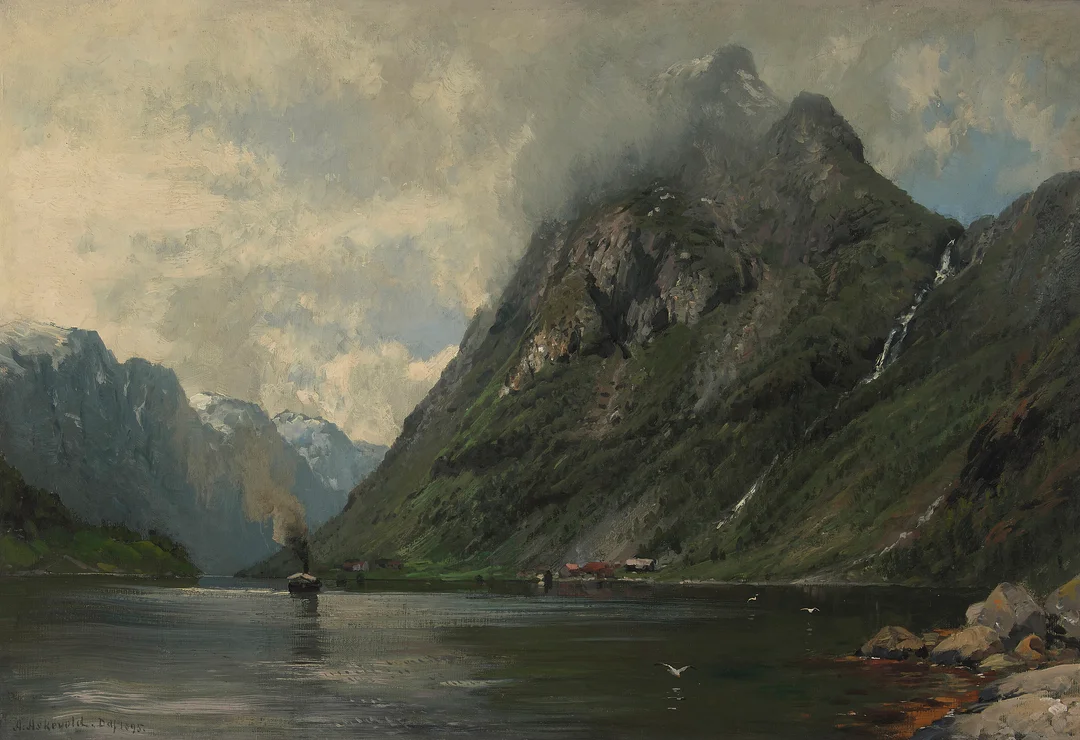Askevold, Anders — Fjordlandskap, 1895 — Kunst/Maleri — Blomqvist