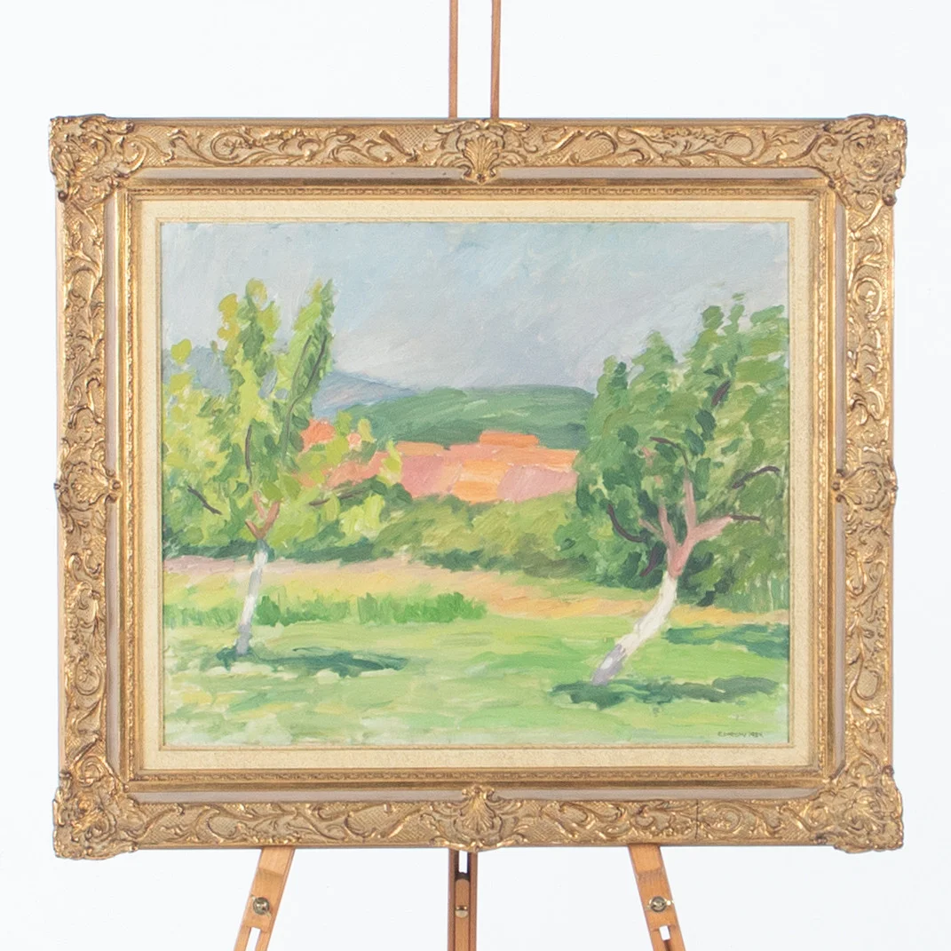OIDENTIFIERAD KONSTNÄR. Olja på duk, landskap signerad c Larson 1934. — Paintings — Laholms Auktionskammare