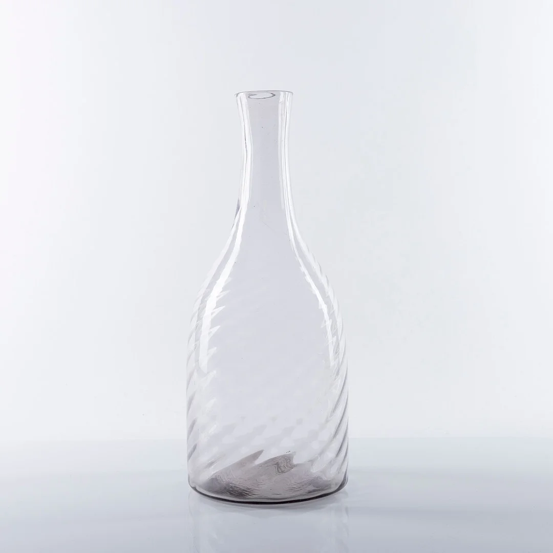 KARAFF/VAS, optikblåst glas, 1800-tal. — Other — Auktionshuset Kolonn