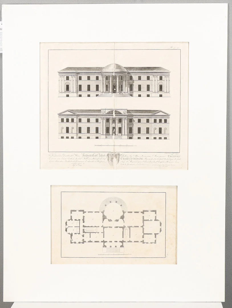 CHRISTIAN LUDWIG STIEGLITZ. 2 Planscher Nr 40.41 & 42 från "Zeichnungen aus der schönen Baukunst", Leipzig 1804. — Engravings & Prints — Karlstad Hammarö Auktionsverk