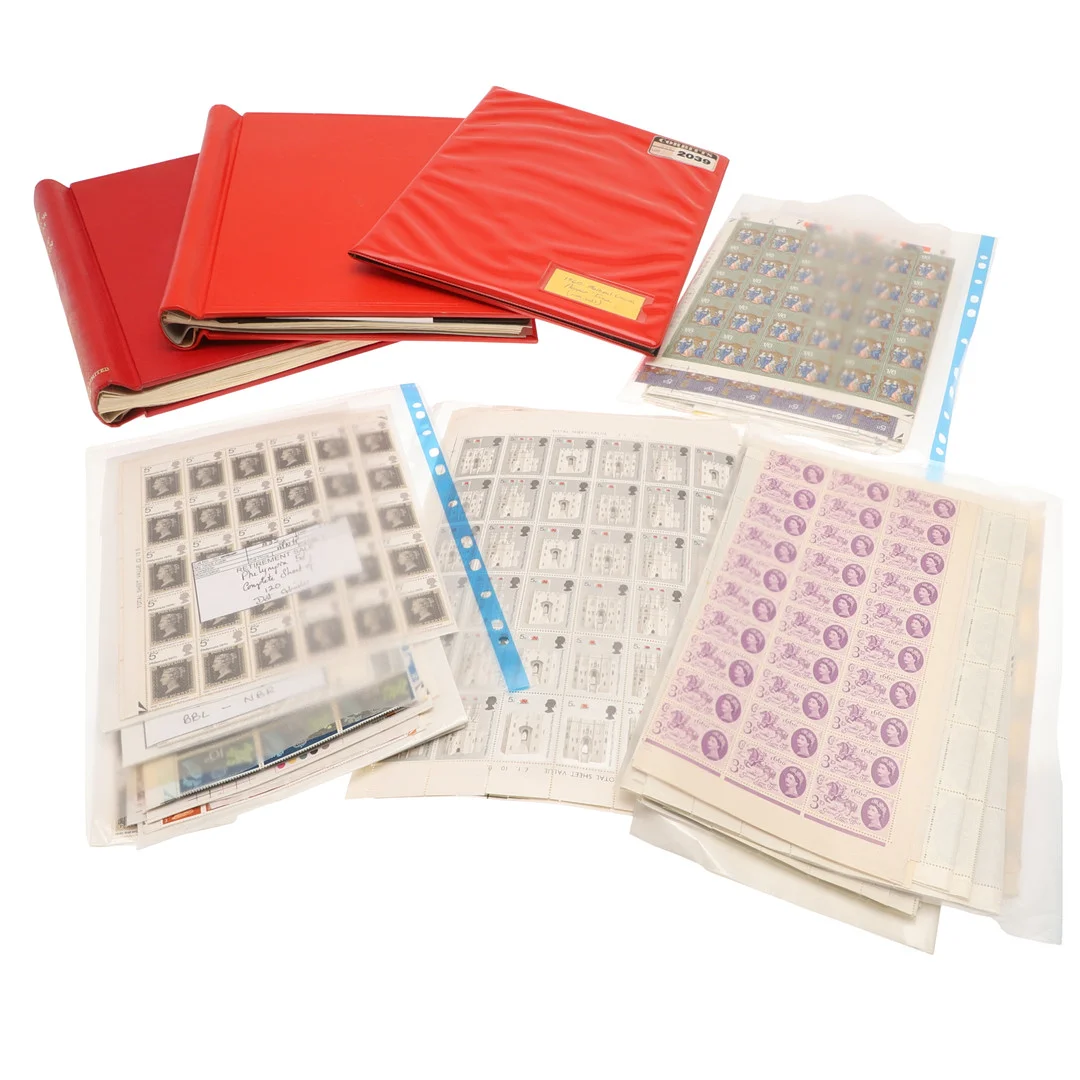 GREAT BRITAIN STAMP ALBUMS & SHEETS OF STAMPS. — Stamps — Lawrences Auctioneers