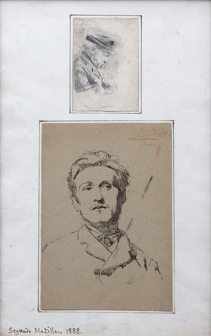 SEGUNDO MATILLA. Hombre cabizbajo y retrato de caballero. — Drawings — Balclis