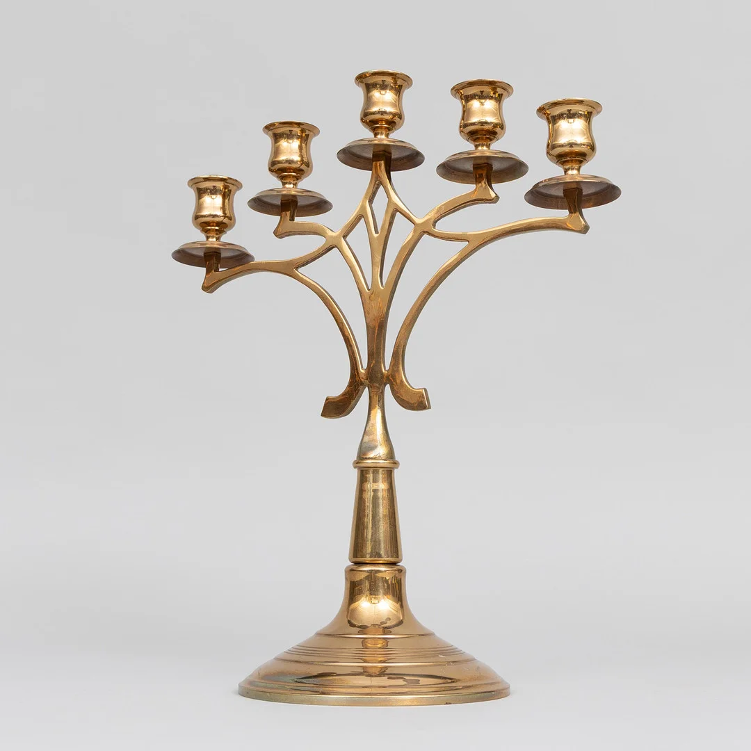 KANDELABRER, mässing, 1900-tal. — Candlesticks — Garpenhus Auktioner