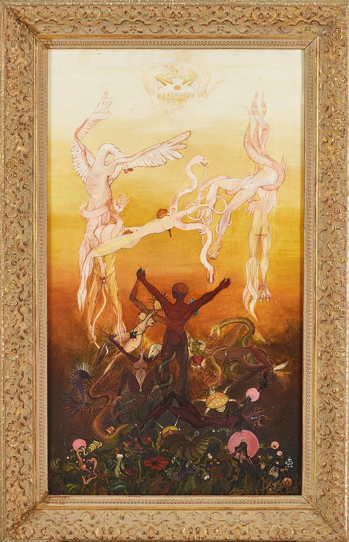 MIA SANDBERG (F. 1947). "Den autonome", olja på duk, monogramsignerad. — Paintings — Stockholms Auktionsverk Magasin 5