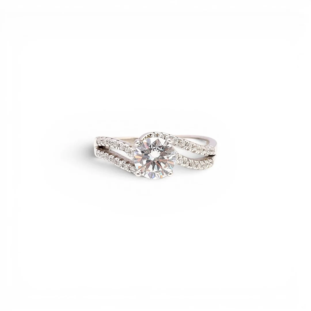 Zircons solitaire ring. — Rings — Balclis