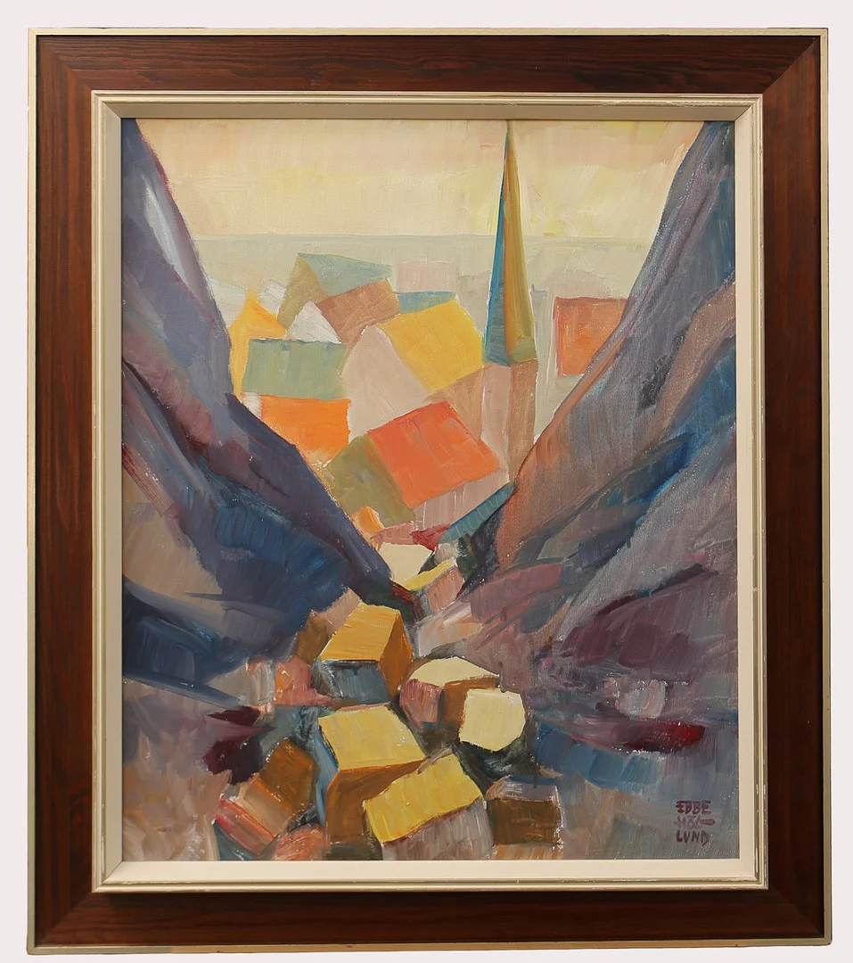 EBBE HÖGLUND. Olja på duk, komposition, signerad. — Paintings — Limhamns Auktionsbyrå