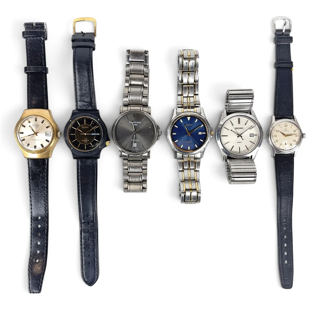 ARMBANDSUR, 6 st, Mildia automatic, Certina, Citizen, Seiko. — Wristwatches — Roslagens Auktionsverk