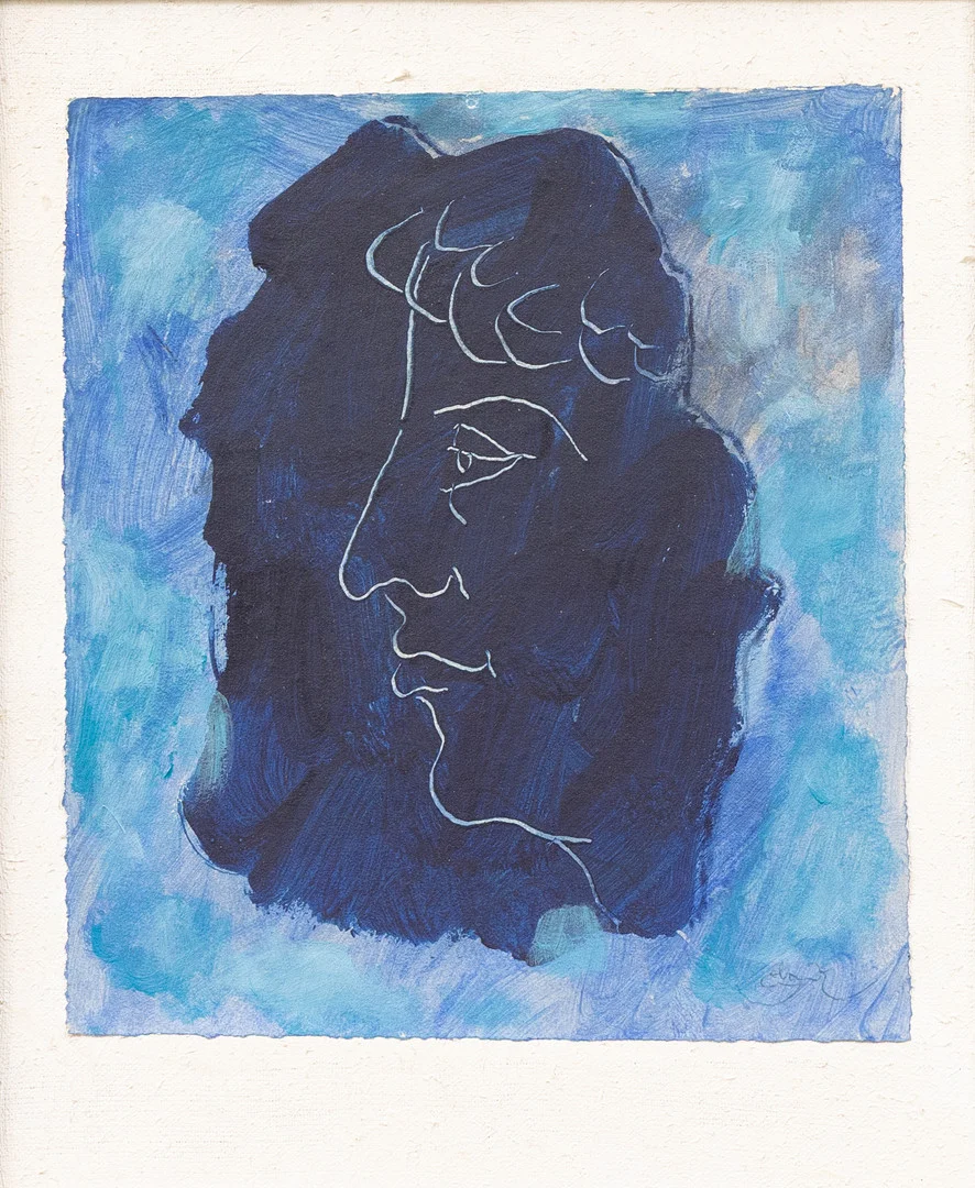 ROLAND K NILSSON (FÖDD 1942). Ansikte, olja på duk, signerad. — Paintings — Garpenhus Auktioner