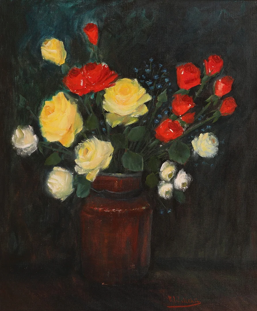 RUNE WAHLSTRÖM. Olja på duk, stilleben, signerad. — Paintings — RA Auktionsverket Norrköping