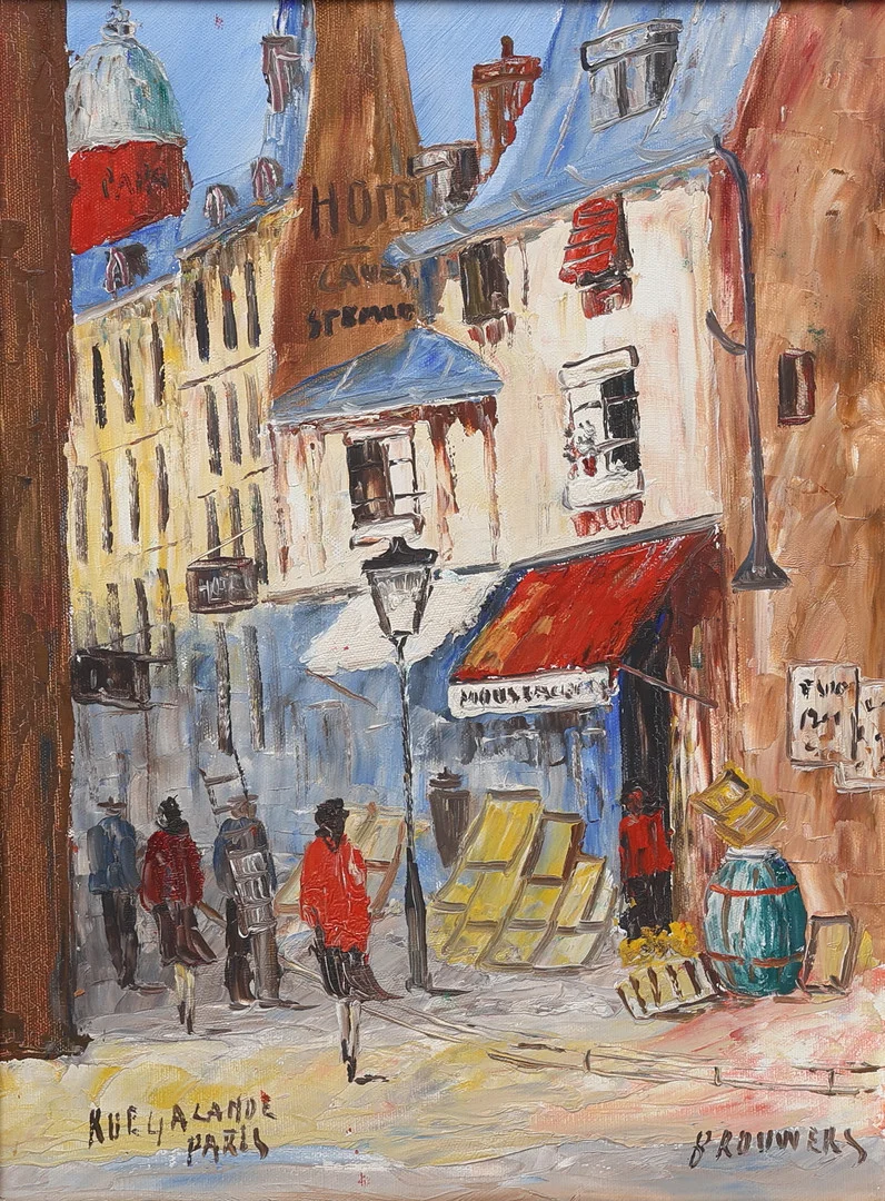 OIDENTIFIERAD KONSTNÄR. Parismotiv, olja på panå, signerad. — Paintings — Gomér & Andersson Jönköping