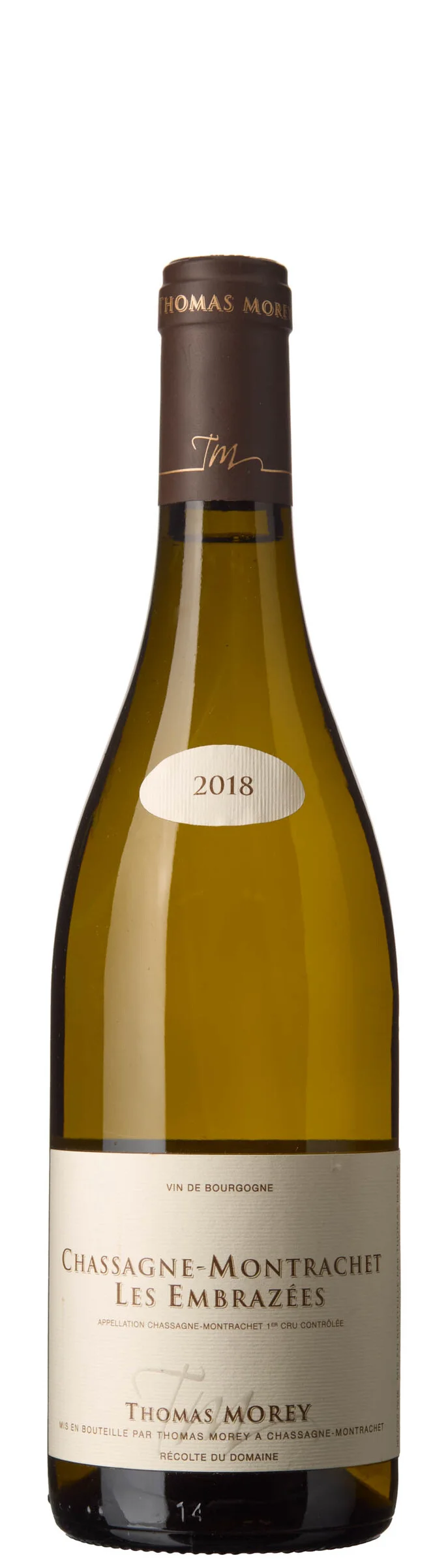 1 x Chassagne-Montrachet 1er Cru Les Embrazees 2018, Thomas Morey — 1 x Chassagne-Montrachet 1er Cru Les Embrazees 2018, Thomas Morey — Vin/Vin — Blomqvist
