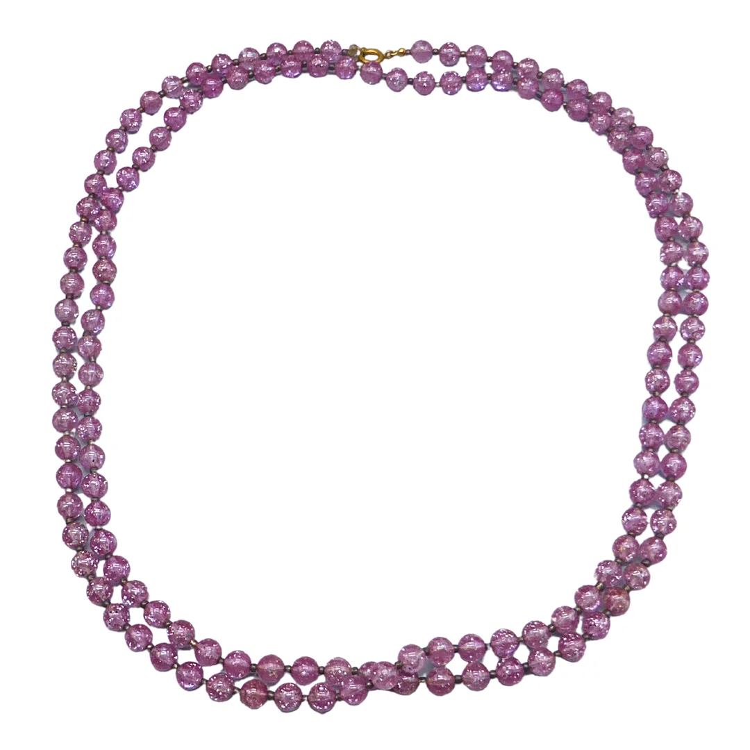 VIOLETTE PERLENKETTE. — Necklace — Auktionshaus Stuber's Hammerschlag