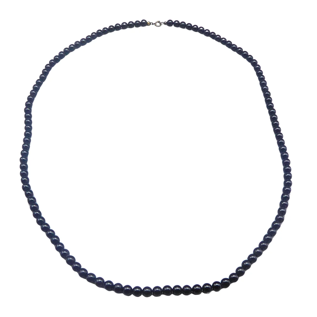 KUGELKETTE MIT SCHWARZEN PERLEN UND FEDERRINGVERSCHLUSS. — Necklace — Auktionshaus Stuber's Hammerschlag
