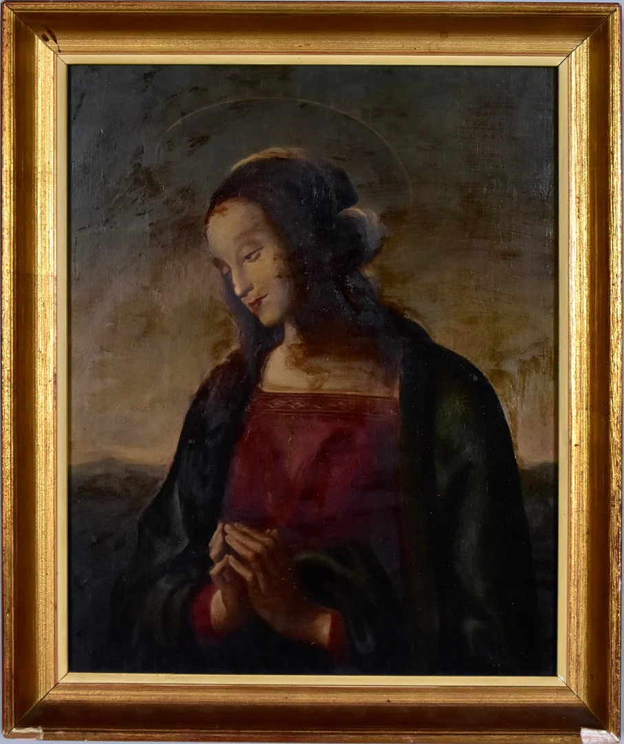 PIETRO PERUGINO. EFTER. Olja på pannå. — Paintings — Halmstads Auktionskammare