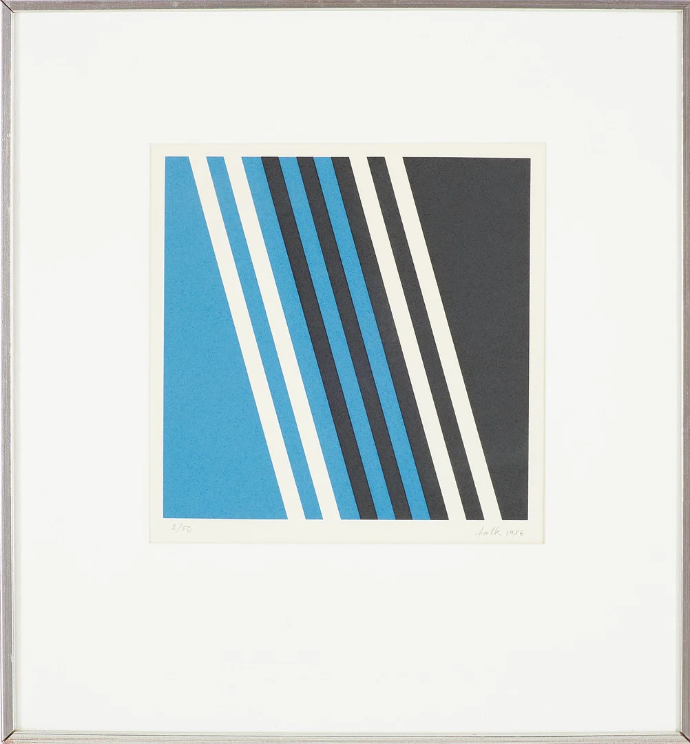 LARS-ERIK FALK. Färgseriegrafi, signerad, numrerad 5/20, daterad 1986. — Engravings & Prints — Stockholms Auktionsverk Sickla