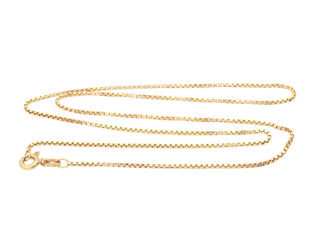 HALSKEDJA, 18K guld, venezialänk, längd 45 cm, vikt 4,3 g. — Smycken/Halskedja — Kaplans