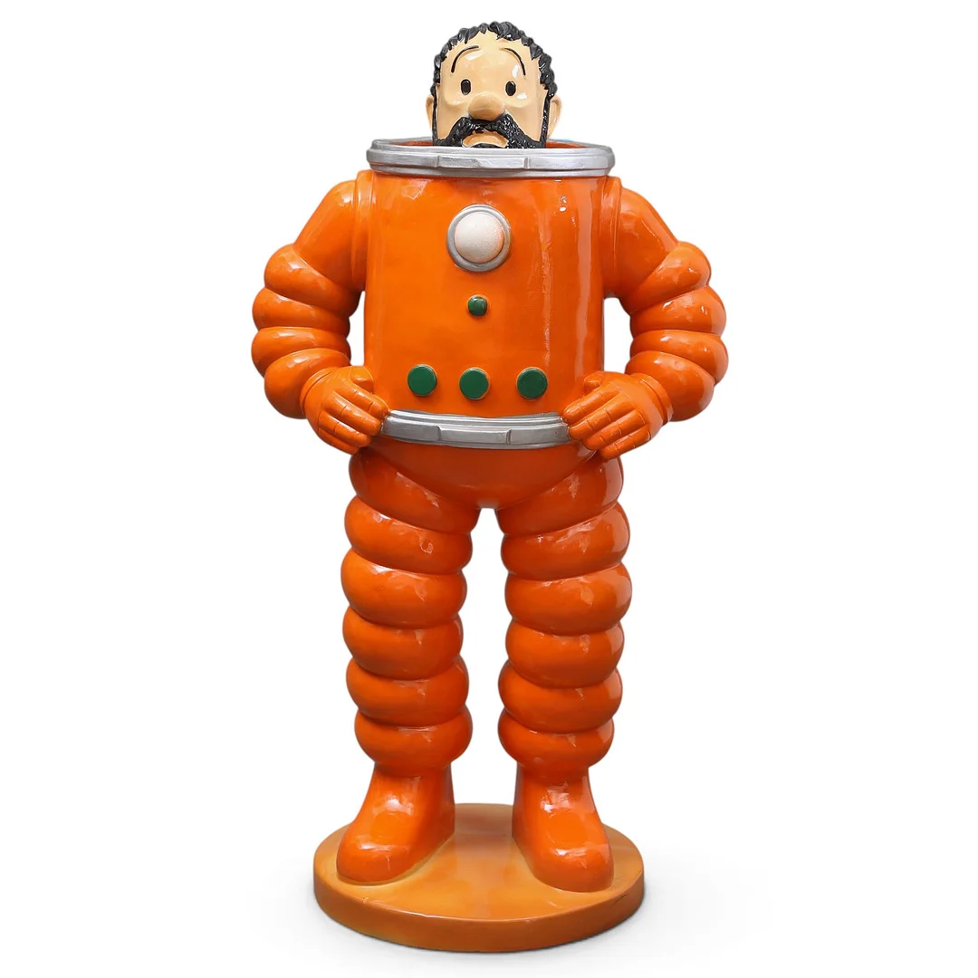 "Captain Haddock astronaut", polychrome polyester sculpture. — Sculptures & Bronzes — Balclis