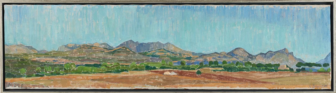 LEOPOLD FARE. Landskap på Mallorca, oljemålning på duk, signerad. — Paintings — Stockholms Auktionsverk Magasin 5