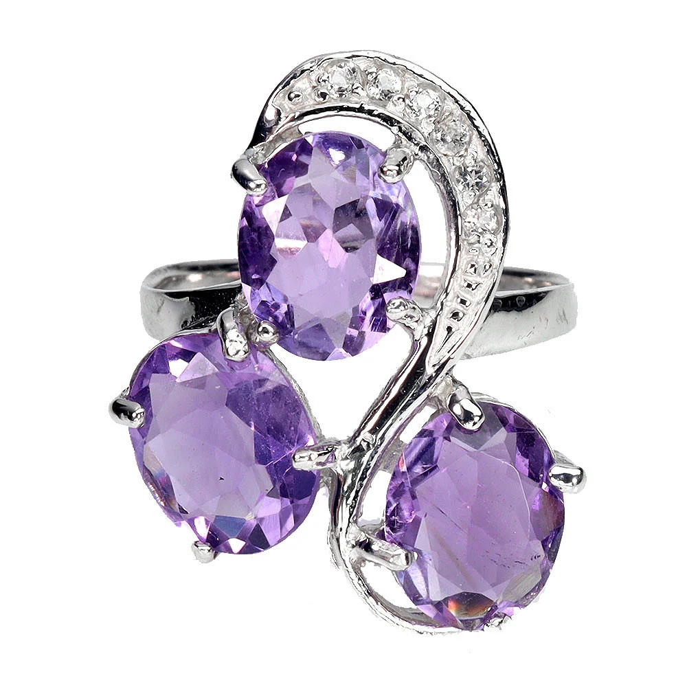 AMETHYST SILVER RING. — Rings — Chalkwell Auctions