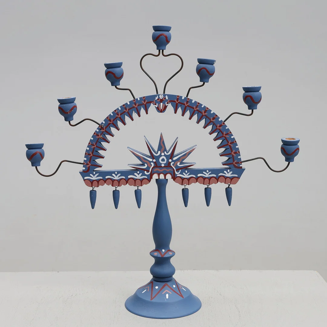 KANDELABER. Fetljusstake, 7-armad, 1900-tal. — Candlesticks — Gomér & Andersson Jönköping
