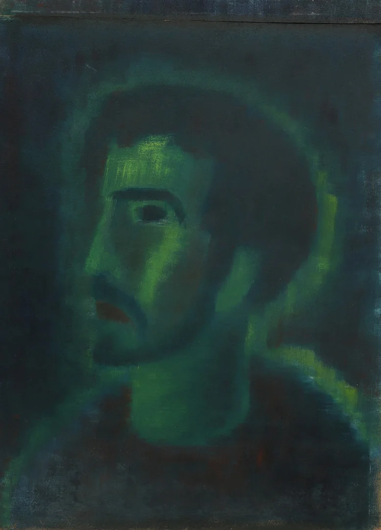 ERIK HÄGGQVIST. Olja på pannå, porträtt, signerad och daterad 1949 a tergo. — Paintings — Ekenbergs Auktioner