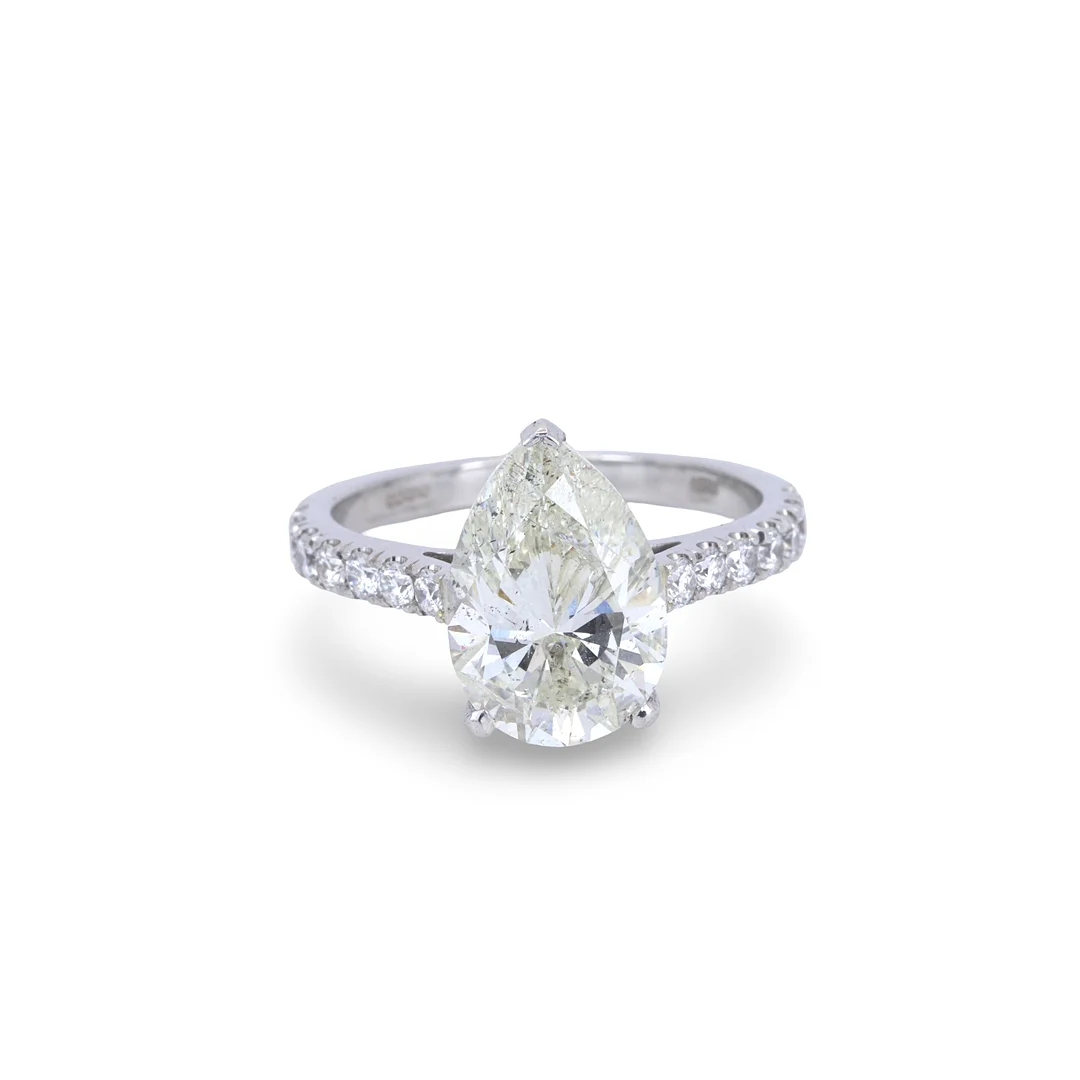 PLATINUM 3.02CT DIAMOND RING. — Rings — Chalkwell Auctions