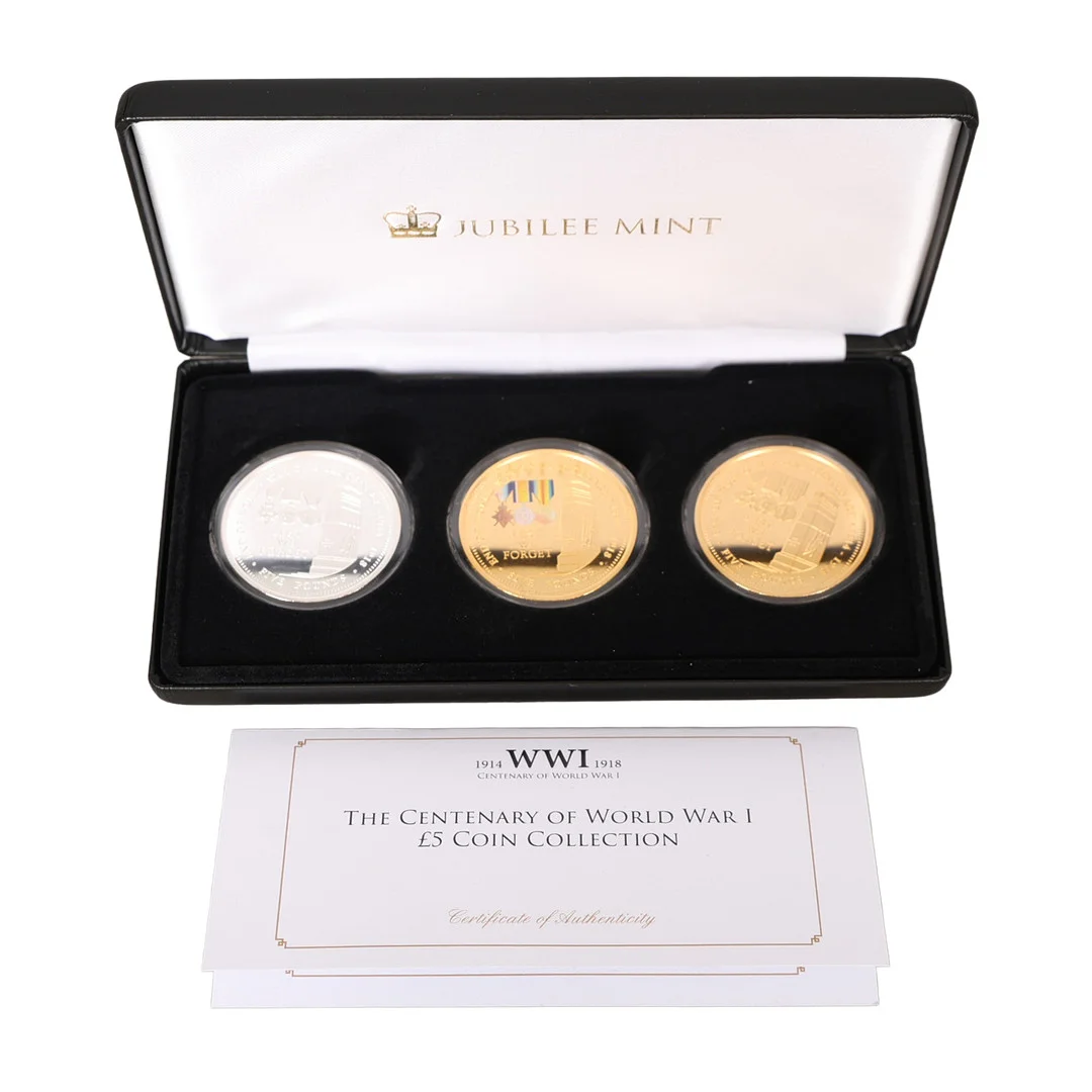 JUBILEE MINT WORLD WAR I £5 COIN COLLECTION. — Coins & Banknotes — Bishop & Miller