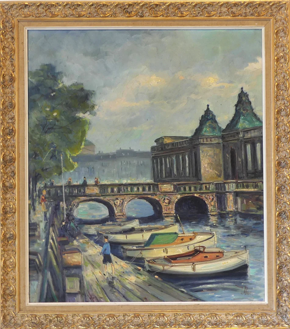 OIDENTIFIERAD KONSTNÄR, olja på duk, signerad. — Paintings — Lysekils Auktionsbyrå