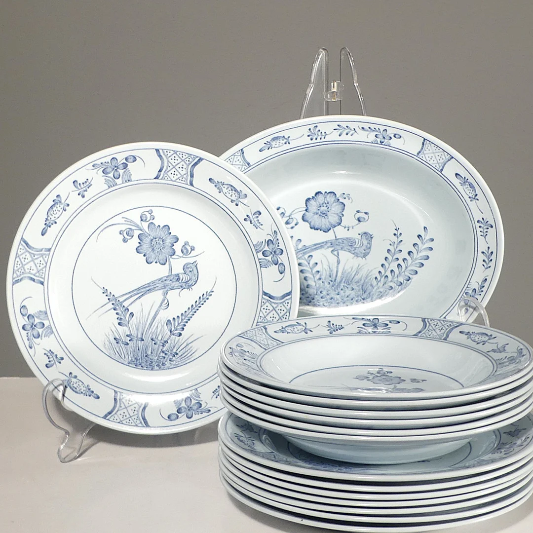 SERVIS, 15 delar, "Fågel Blå", flintgods, Rörstrand. — Tableware — Lysekils Auktionsbyrå