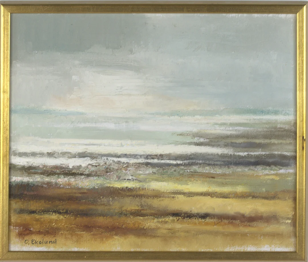 OWE EKELUND. Olja på duk, "Kustbild 2", signerad. — Paintings — Höganäs Auktionsverk