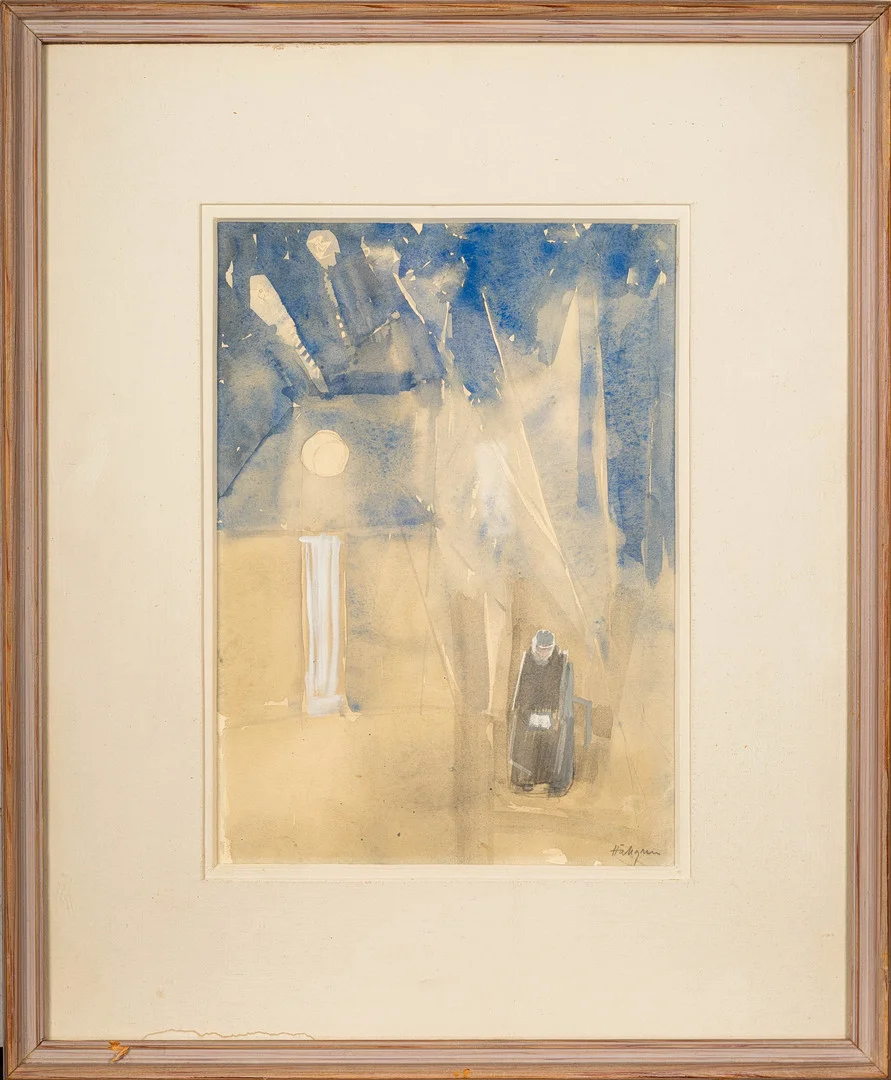 INGVAR HÄLLGREN. Akvarell, Figurmotiv, Signerad. — Paintings — Norrlands Auktionsverk