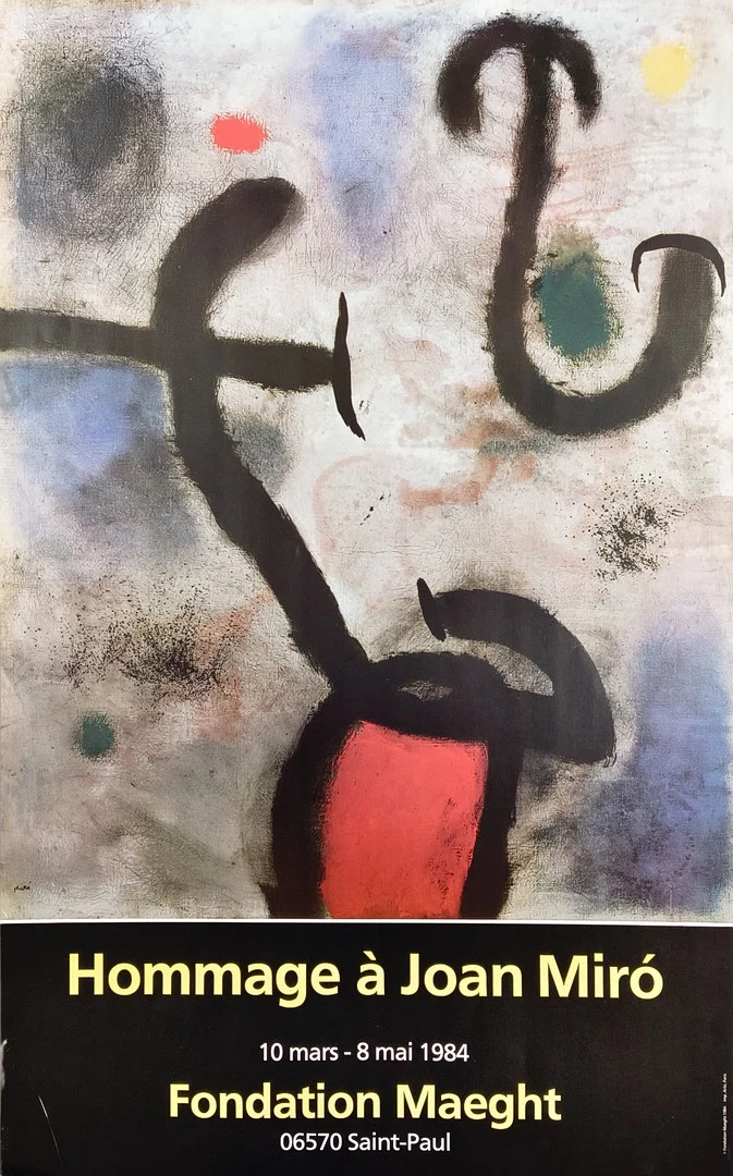 AUSSTELLUNGSPLAKAT 'HOMMAGE Á JOAN MIRÓ FONDATION MAEGHT‘. — Engravings & Prints — Auktionshaus Blank