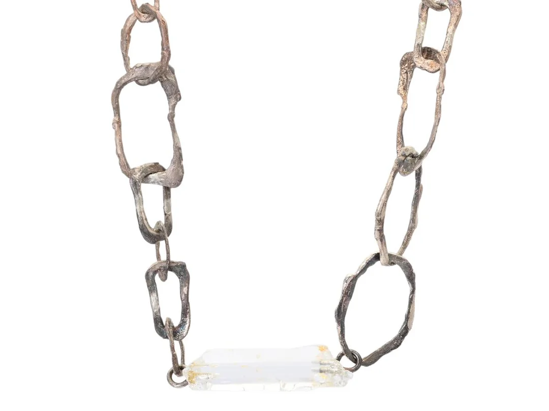 BJØRG, collier, sterlingsilver, bergskristall, längd 80 cm, vikt 74,6 g. — Smycken/Collier — Kaplans
