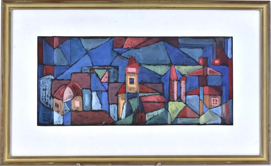 EGON SCHRÖDER. gouache, stadsbild. — Paintings — Halmstads Auktionskammare