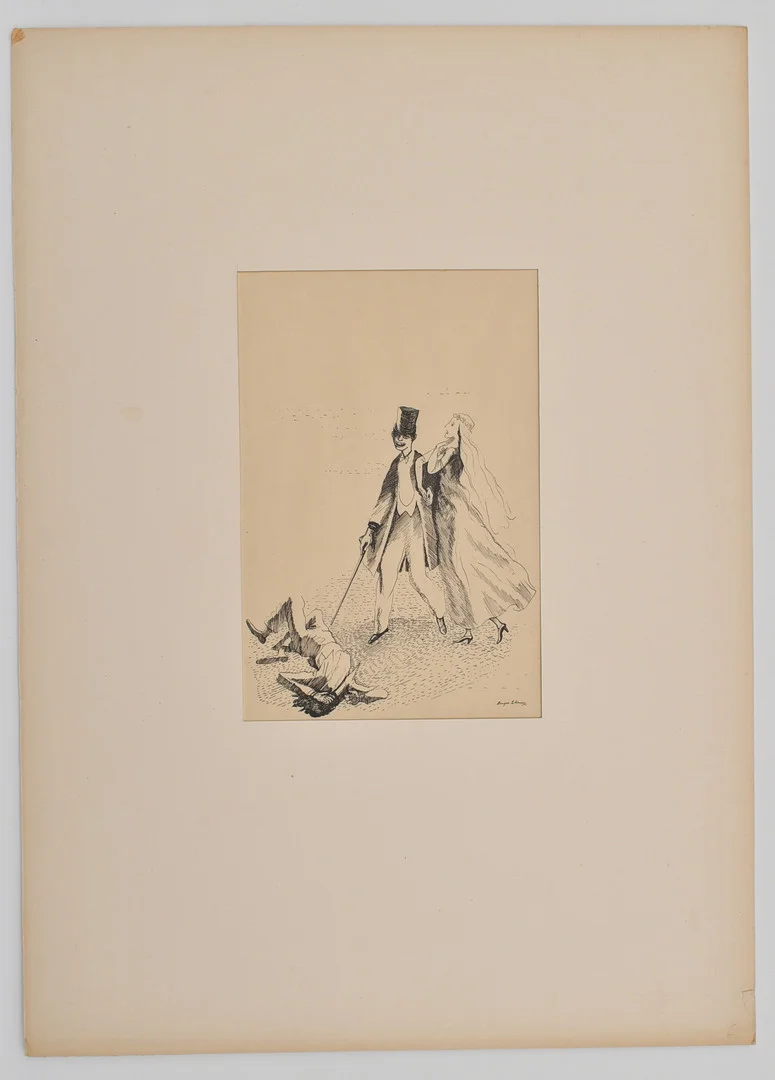 BIRGER EKMAN. Rivalen, teckning, signerad. — Drawings — Connoisseur Bokauktioner
