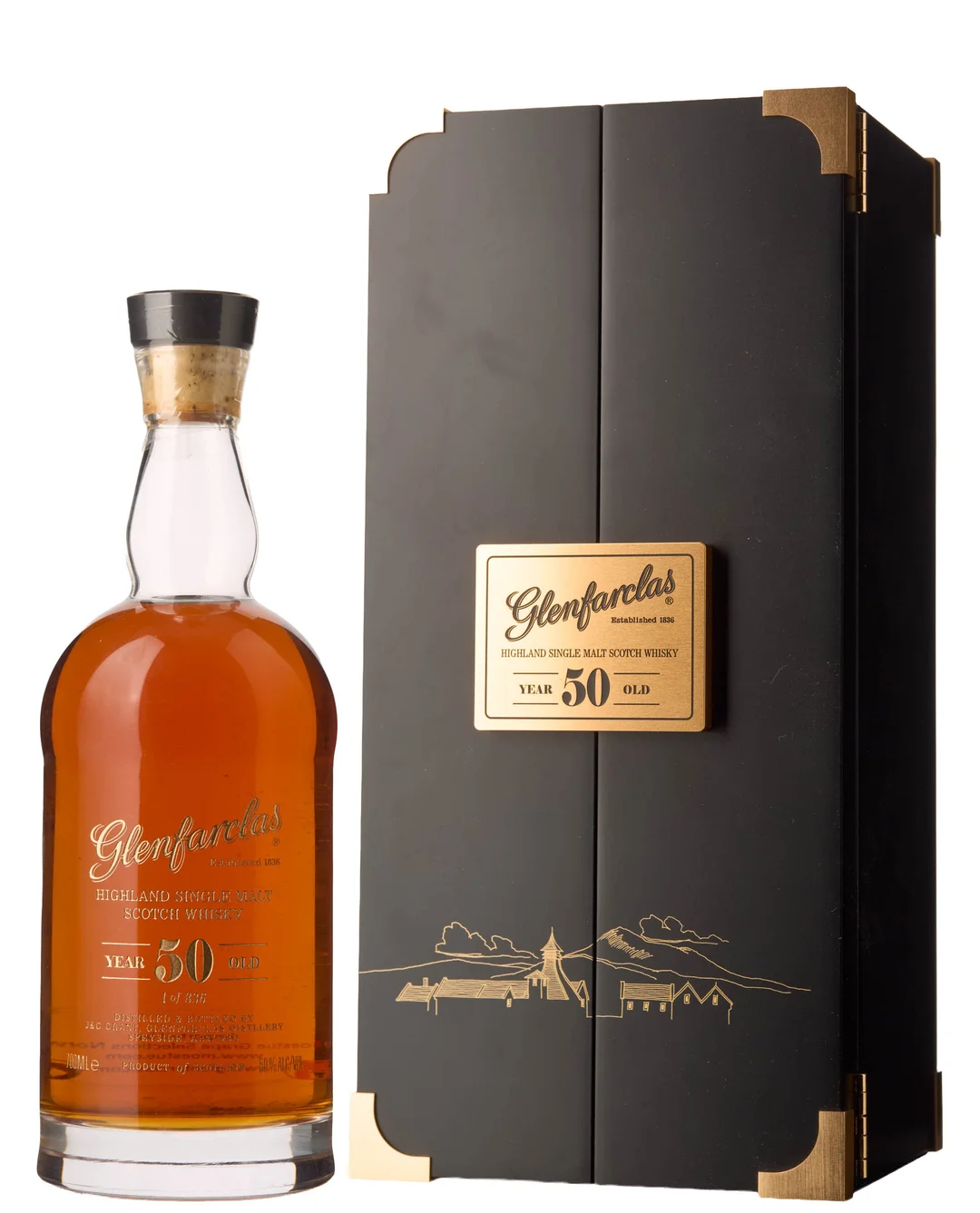1 x Glenfarclas Highland Single Malt Scotch Whisky 50 Year Old (OB) — 1 x Glenfarclas Highland Single Malt Scotch Whisky 50 Year Old (OB) — Vin/Brennevin — Blomqvist