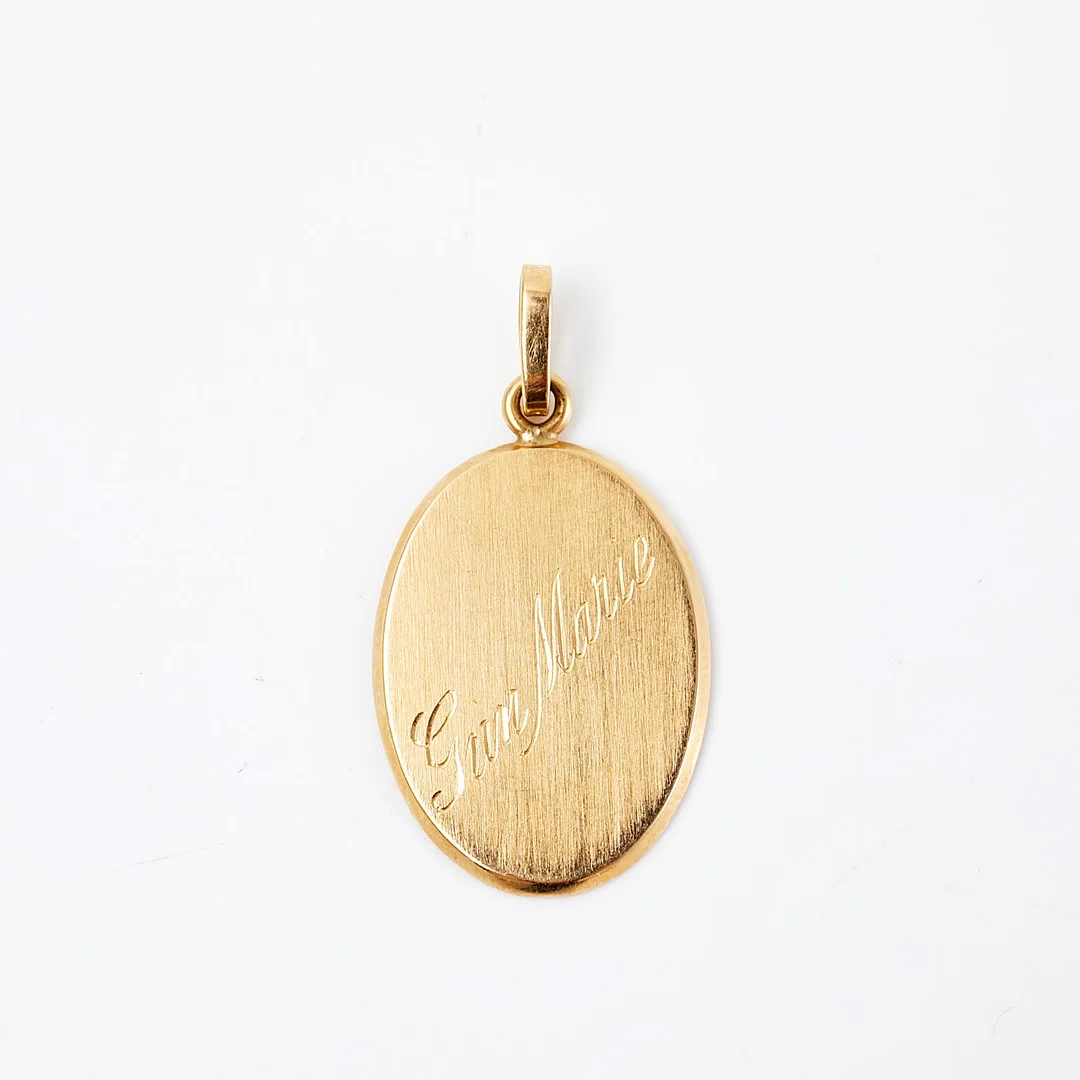 HÄNGE, 18 k guld, stämplad KCR, svenska kontrollstämplar. — Brooches & Pendants — Stockholms Auktionsverk Sickla
