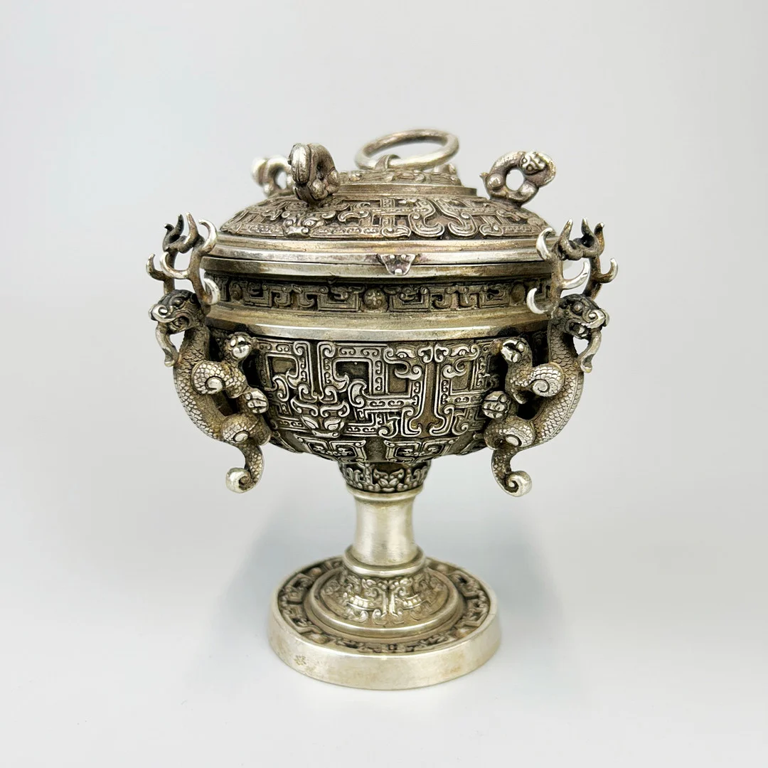 CHINESE SILVERED BRONZE CENSER. — Bronzes — Chalkwell Auctions
