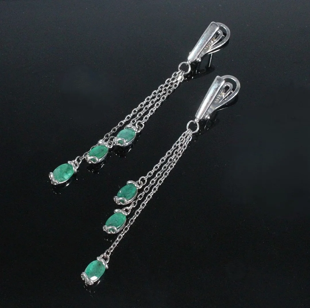 Ohrhänger mit Smaragden. — Earrings — Stockholms Auktionsverk Düsseldorf/Neuss