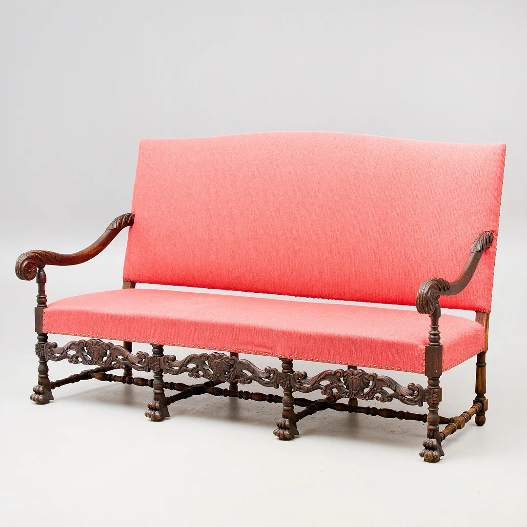 SOFFA, Barockstil, omkring år 1900. — Sofas & Seatings — Uppsala Auktionskammare