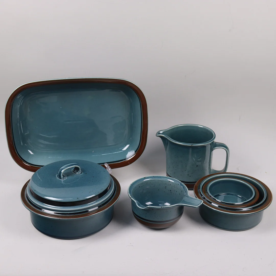 ULLA PROCOPÉ. för Arabia, "Meri", servisdelar i stengods, 6 delar. — Tableware — Markus Auktioner