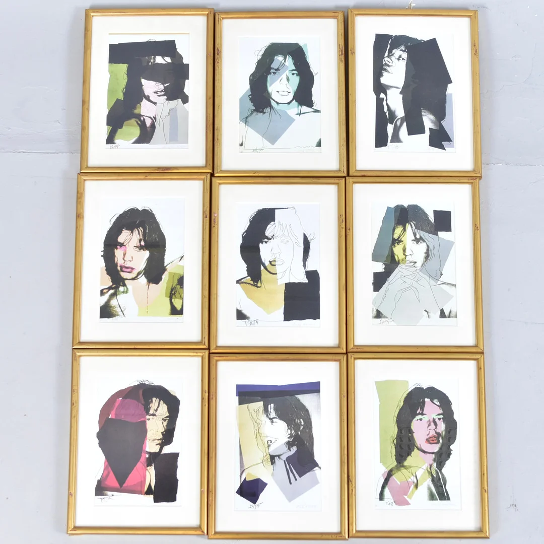 ANDY WARHOL. EFTER. offset, 9 st, Mick Jagger. — Engravings & Prints — Halmstads Auktionskammare