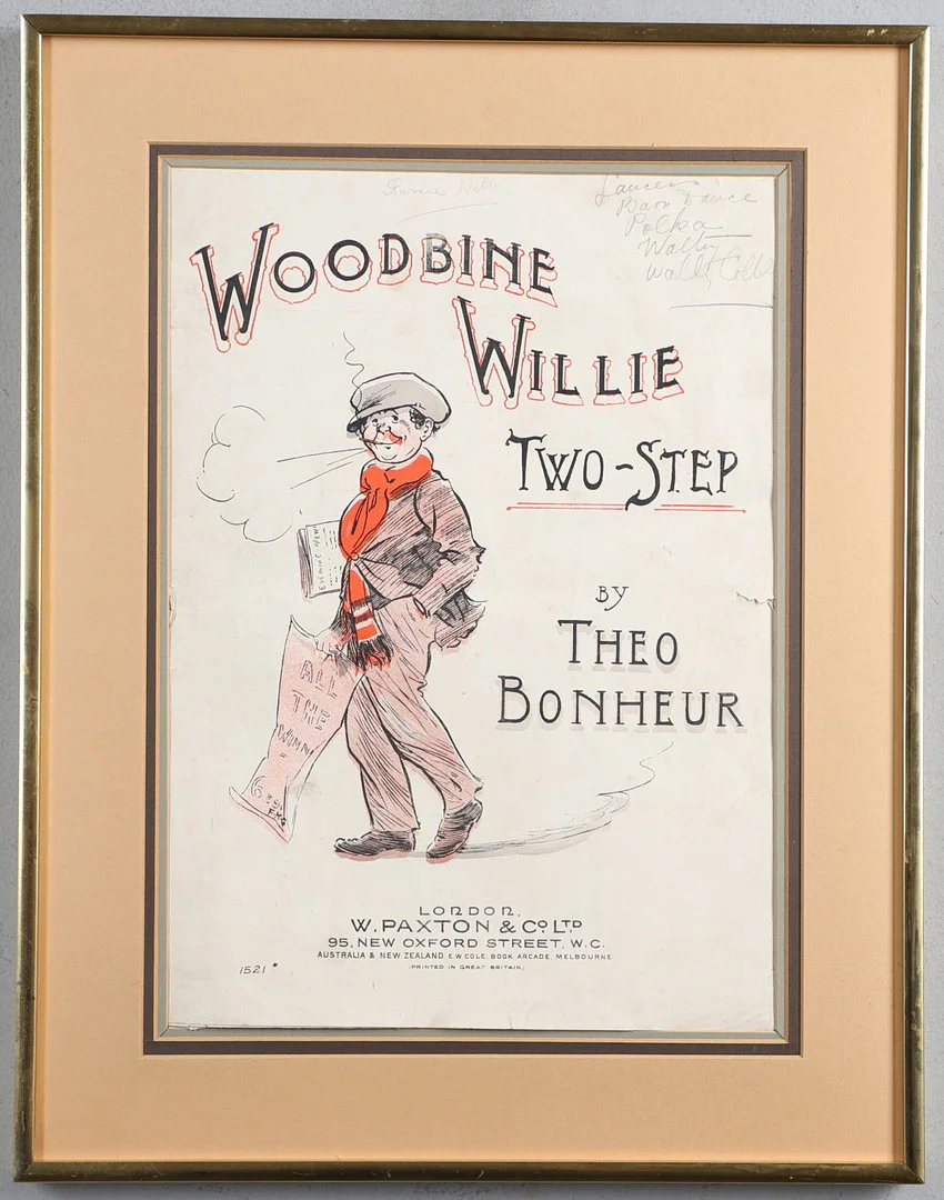 AFTER TALBOT WILFRID ELLISON (1875-1947). A FRAMED AND COLOURED MUSIC COVER. — Engravings & Prints — Lawrences Auctioneers