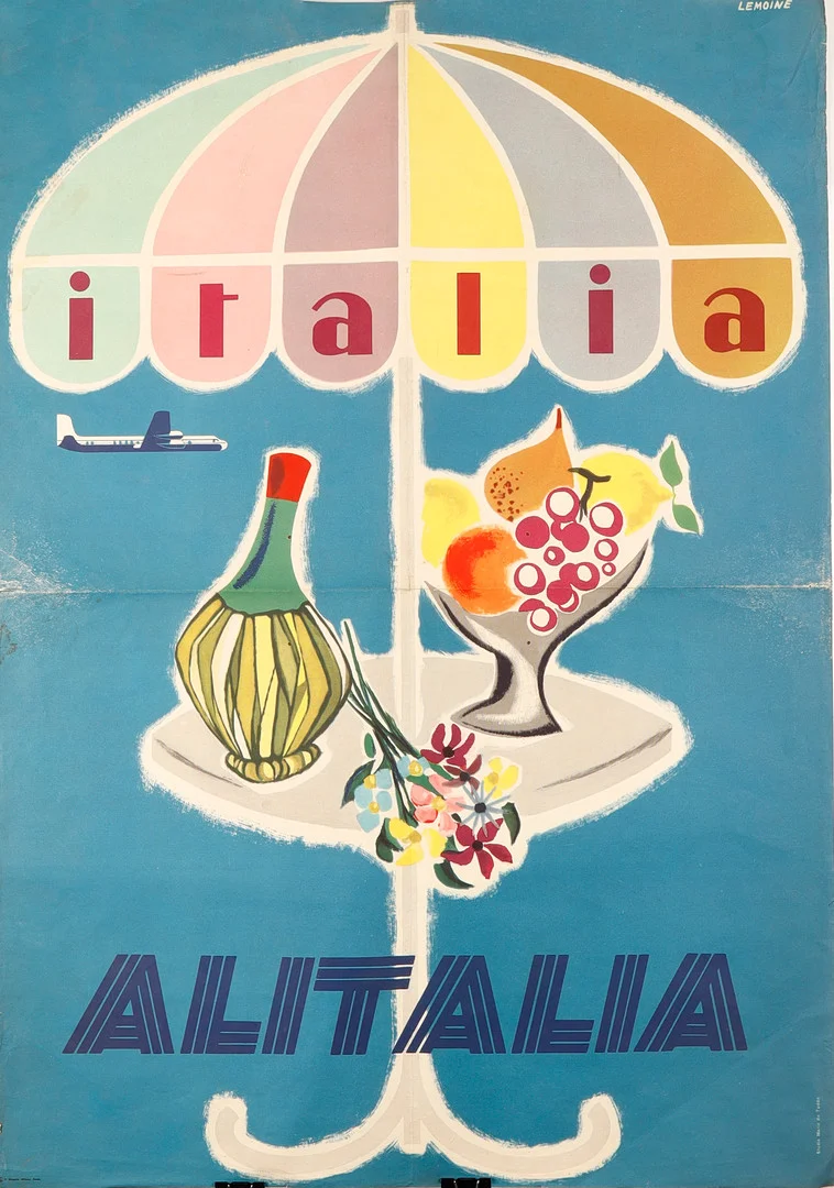 JEAN LEMOINE. "Alitalia". — Engravings & Prints — Barcelona Auctions