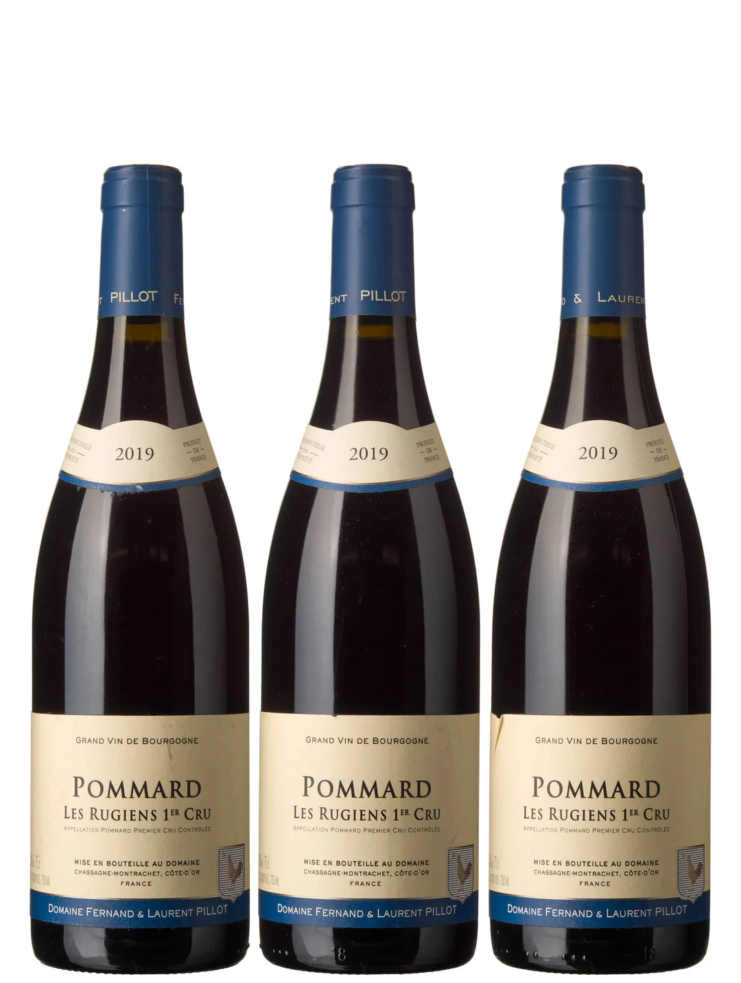 3 x Pommard 1er Cru Les Rugiens 2019, Fernand & Laurent Pillot — 3 x Pommard 1er Cru Les Rugiens 2019, Fernand & Laurent Pillot — Vin/Vin — Blomqvist