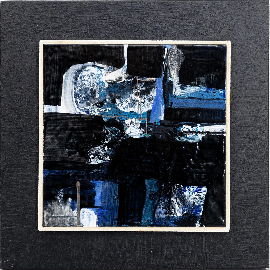 STURE VALENTIN NILSSON (1924–1990). "Landskap 2", abstrakt komposition, emalj, signerad, daterad 69. — Paintings — Auktionshuset Kolonn